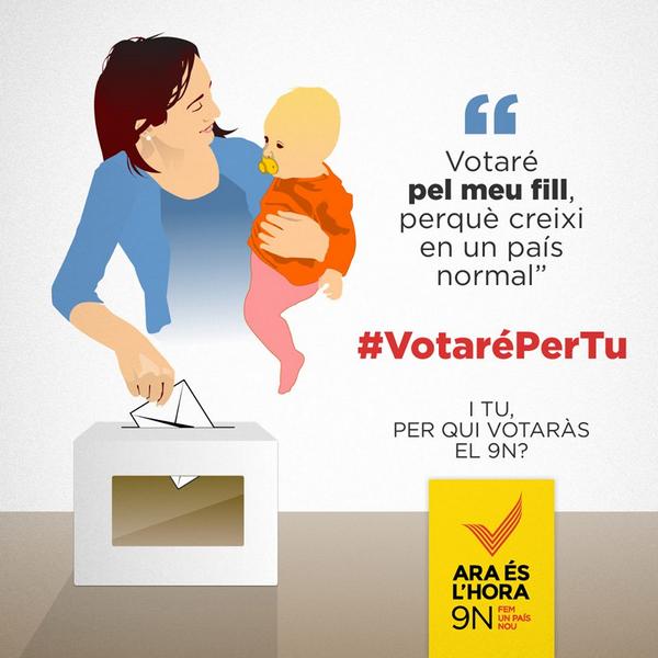 Tenim una cita amb les urnes, amb la democràcia, amb la llibertat d'expressió! Demà tothom a votar! #Araéslhora