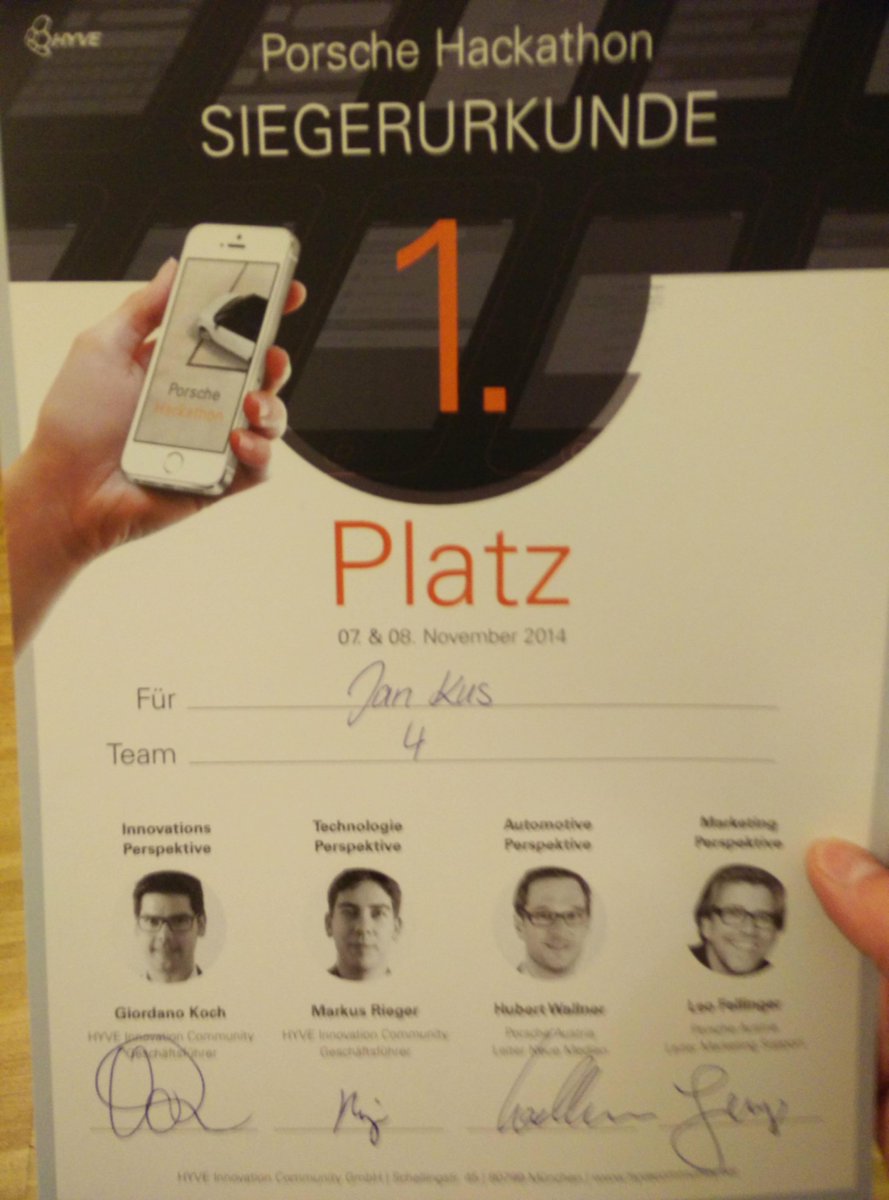 Zack bum! Erster! War ein schönes Wochenende! Danke an HYVE - the innovation company für die Orga!