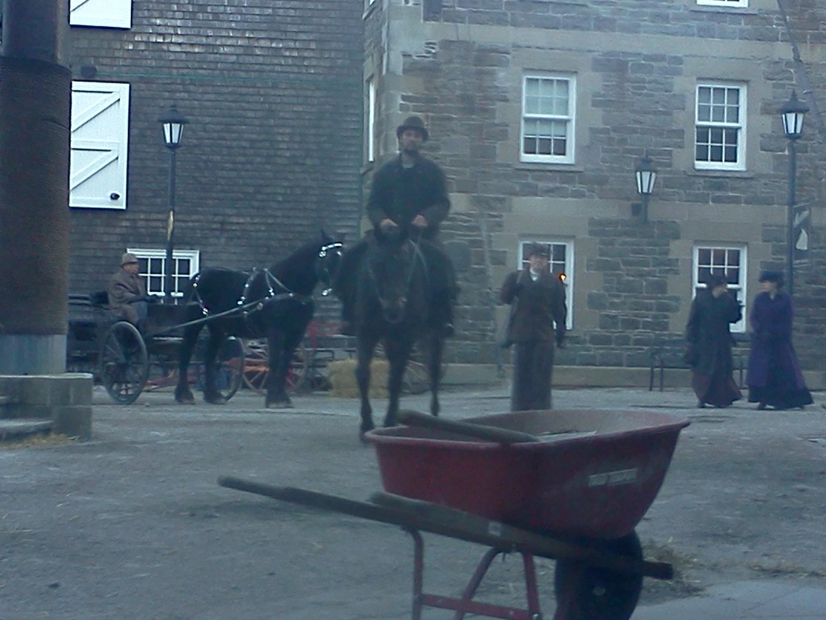 Shooting a movie in the courtyard outside @theLowerDeck today #Halifax  Brrr!