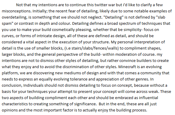 Hydraxus's tweet image. To detail or not to detail: my concluding statement.
