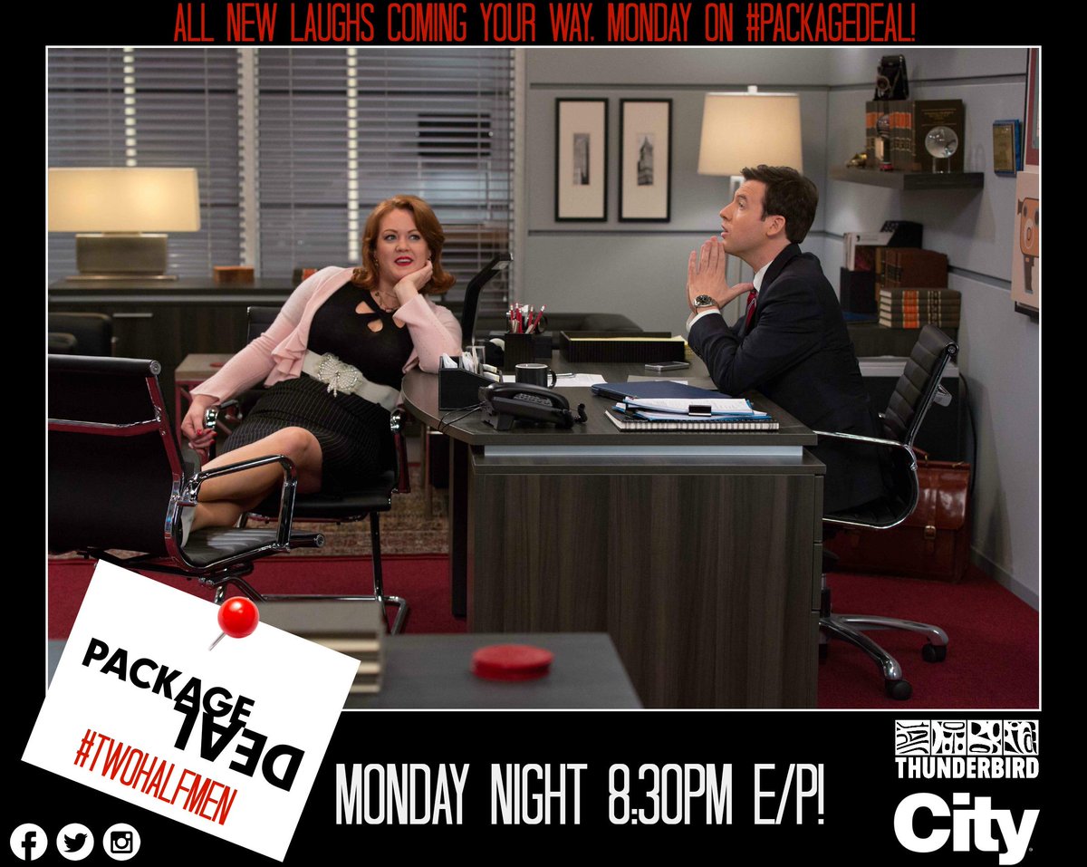 PackageDeal_TV's tweet photo. MONDAY NIGHT 8:30pm @City_TV ! Hilarious @Randal_Edwards  and @JillActress in #PackageDeal #TwoHalfMen! TUNE IN! http://t.co/TdQoEJr6GO