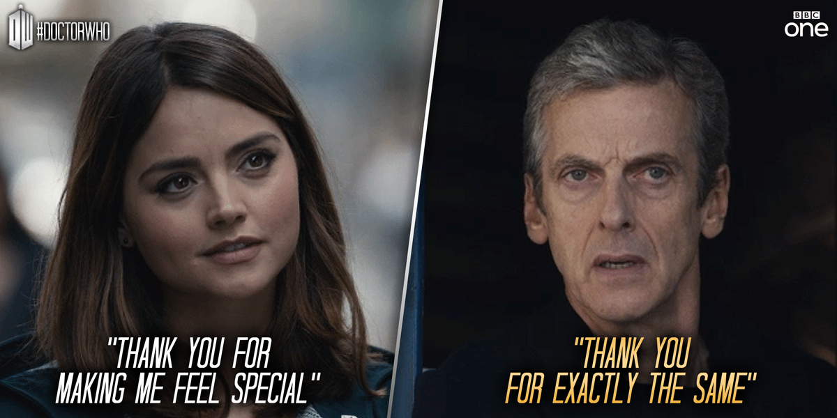 BBCOne's tweet photo. Like bow ties, emotions are cool. #DoctorWho = Feels 😰😱😃 http://t.co/abKnOJQYHC