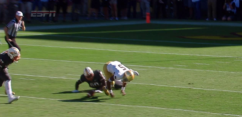 sportsexaminer's tweet photo. “@CollegeGameDay: Golson's fumble is his 13th turnover in the last 6 games. #NDvsASU http://t.co/WySPFtvZF9” sort of like a #michiganman