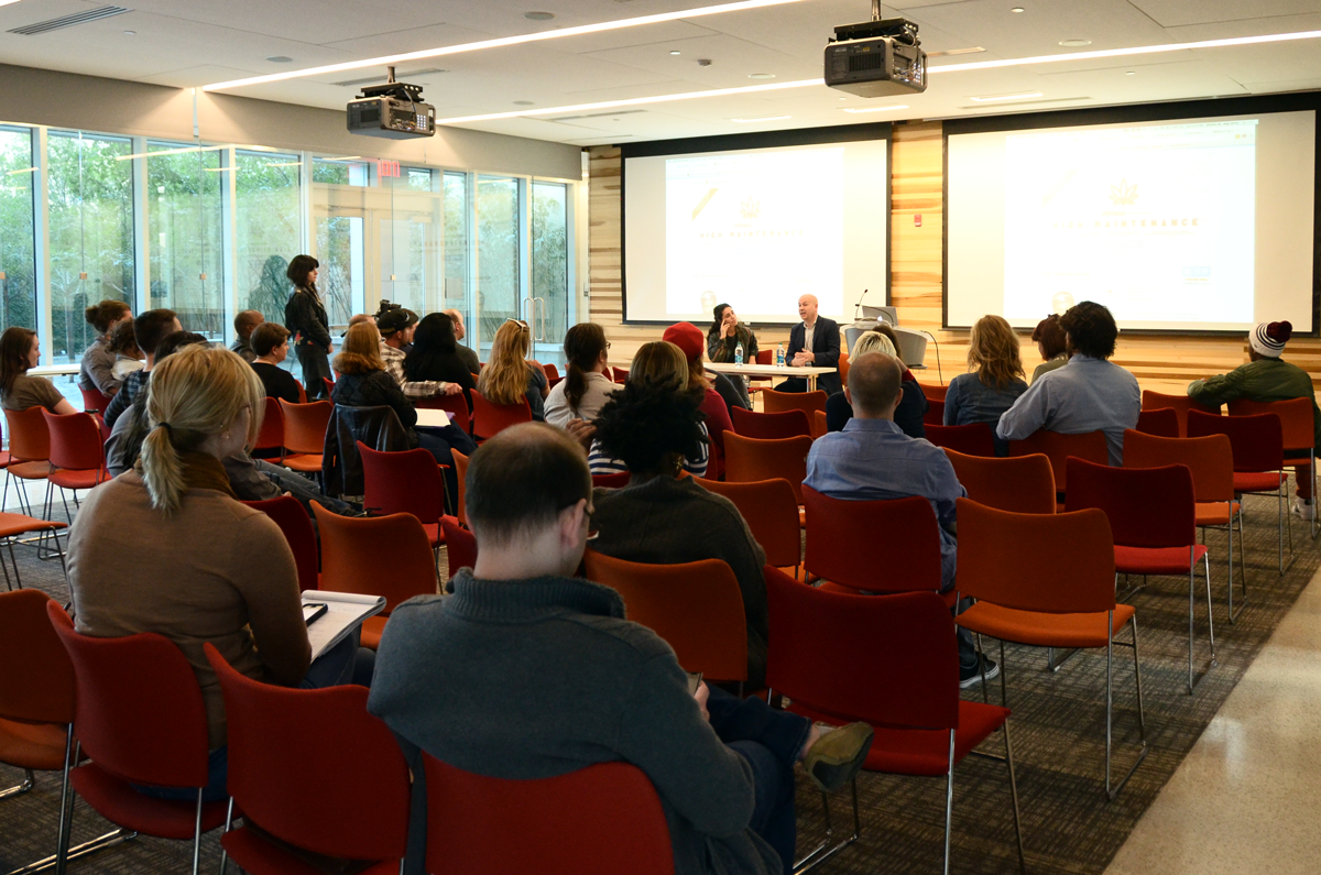 NOVACvideo's tweet photo. VP of content acquisitions at @Vimeo, @SamToles, speaks w/ filmmaker Garrett Bradley at #WebWeekend2014 http://t.co/8g6VyEcdJI