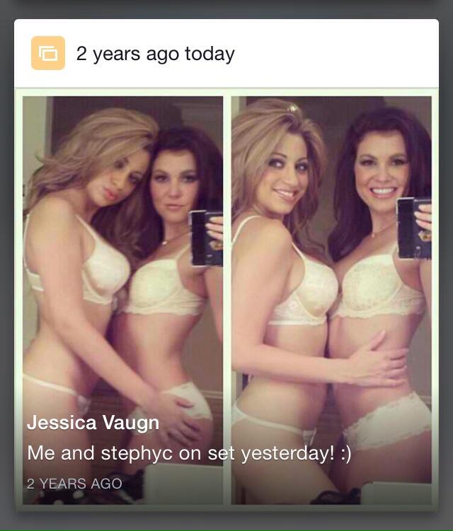 JessicaVaugn's tweet image. Wow! #clocktime @JustStephyC and I on set #bts