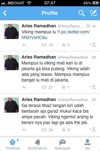 Salah satu pelaku penyerangan bis rombongan bobotoh td malam >> <a href="/AriesRamadhan/">aries ramadhan</a>