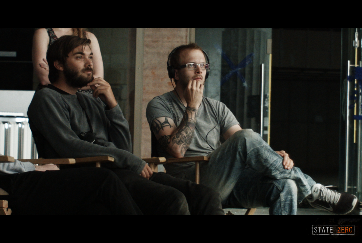 andreewallin's tweet image. A picture from the set of my short film #StateZero. My vfx supervisor and myself hard at work.