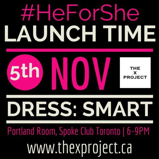 TheXProjectCA's tweet photo. Step up for the #UNWomen #HeForShe Canadian launch on November 5th @TheSpokeClub http://t.co/2QanYr7mHG