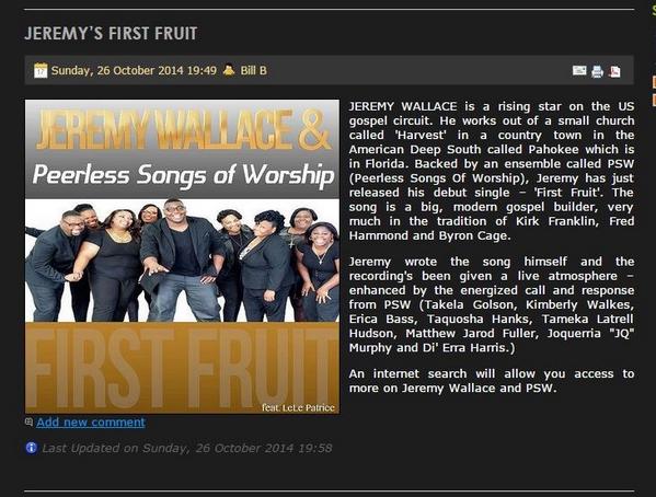 iAmJeremyWallac's tweet image. This is the latest review of the single #FirstFruit #ItsAllGod #GodIsMyGuide #GratefulEveryday