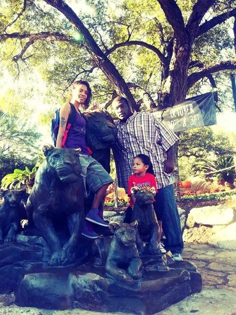 Son ,daughter in law ,and grandson at the zoo.