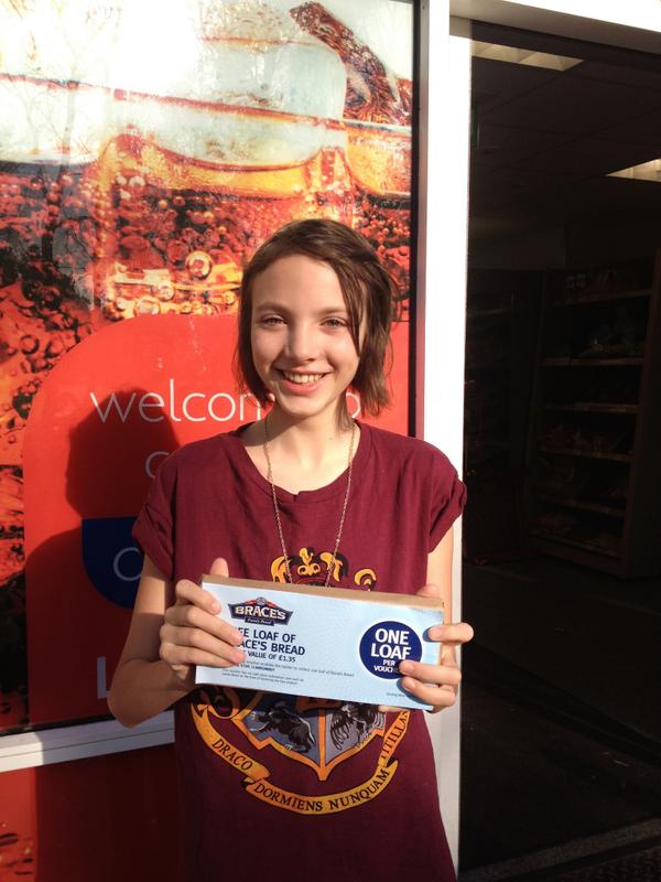 BracesBakery's tweet photo. Here’s our lovely @cdfcountryfair winner, Holly receiving her year’s supply of Brace’s bread. http://t.co/RWwlhqPBEl