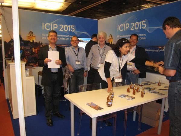 ICIP2015's tweet photo. Maple sirup is going fast on the #ICIP2015 stand at #ICIP2014 come get yours! and play "Guess our Guest" contest :) http://t.co/0E3zN27Xln