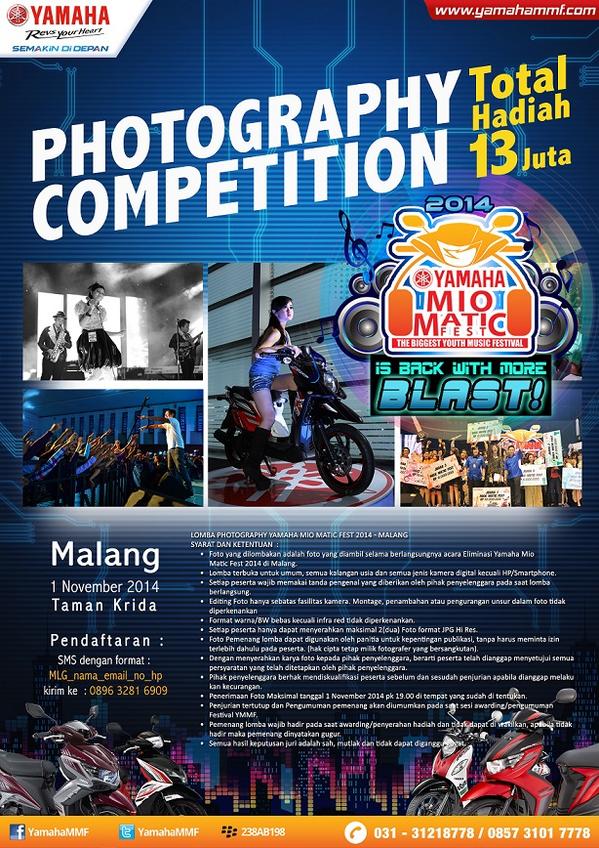 UPlinEnterprise's tweet photo. @warkopmalang #YMMF Photography Comp berhadiah jutaan rupiah!BESOK #Elimination di Taman Krida,Mlg.Dftr 089632816909 http://t.co/5ZT6MzMmPW