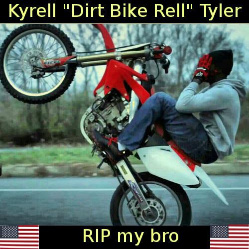 waynegetkate's tweet image. I designed this Memoriable logo in honor of "Dirt Bike Rell". To the #SOB who done this to him, ur days are numbered.