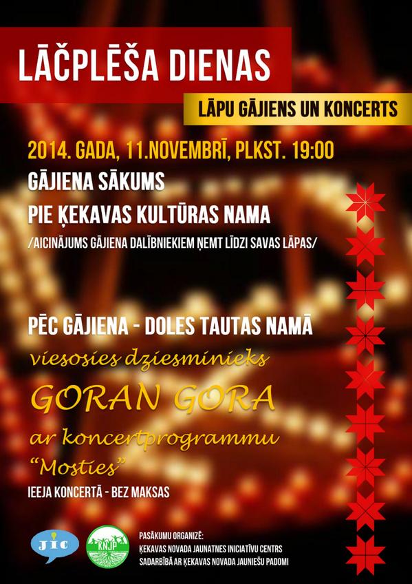 parkulturu's tweet photo. Lāčplēša dienas gājiens un Goran Gora koncerts 11.novembrī. http://t.co/nqwh0PjoBG