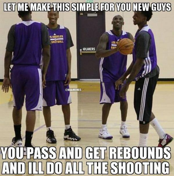 Nba Memes On Twitter Kobe Bryant Teaching The New Guys Lakers Http T Co 0jb7e5oik5