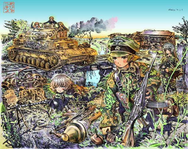 ガルパンイラスト。これも以前Twitpicでアップしたものを再ツイート。
#皆さん線画と塗った後を見せてください 