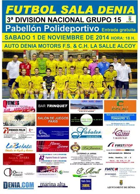 cfsmardenia's tweet photo. Sábado 1 de noviembre quinta jornada de liga contra @UnionAlcoyanaFS a las 18:00h en el pabellón municipal de Denia http://t.co/3RAwVGaQSq