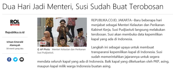 fadjroeL's tweet photo. #SusiMenteriKuantum tak apa bertato kung :) RT @ndorokakung: wah Bu Susi gerak cepat | http://t.co/wCr9eeZD8T… http://t.co/vm3vJKl6bO