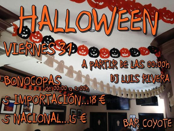 Evitadesastre's tweet photo. A solo un día de la fiesta de Halloween en el @BarCoyote_ 👻🎃 http://t.co/3vDWRdrCvD
