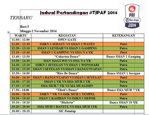 ekamas51's tweet photo. @PAFProduction @TJPAF2014_YK | 2/11/2014 | 14:30 WIB | SMKN 1 SEYEGAN vs SMAN 1 WONOSARI | http://t.co/11KMywylfM cc: @ekamas50 @ekamas49