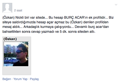 wowTURKEY62's tweet photo. (Özkan) Nickli BURÇ ACAR'ın extra profillerinden biridir. Muhtemelen üye bulamayınca kendisi çalıyor kendi oynuyor. http://t.co/65daCpp2dj