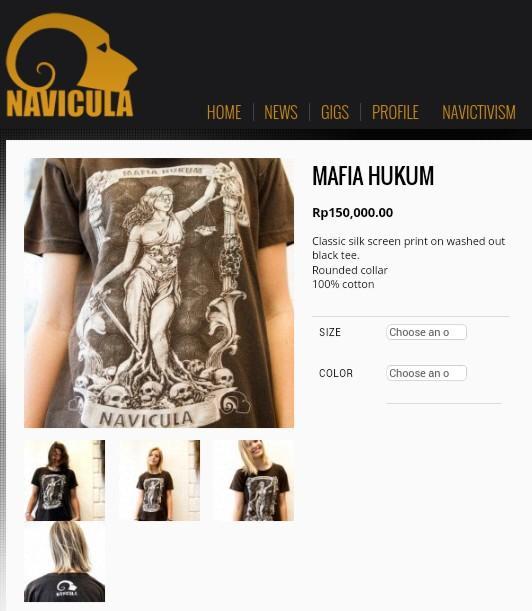 naviculamusic's tweet photo. Order merch baru kami, t-shirt Mafia Hukum via web sekarang. Cuma nyetak dikit kemarin ;) http://t.co/TSXPu6xR9w