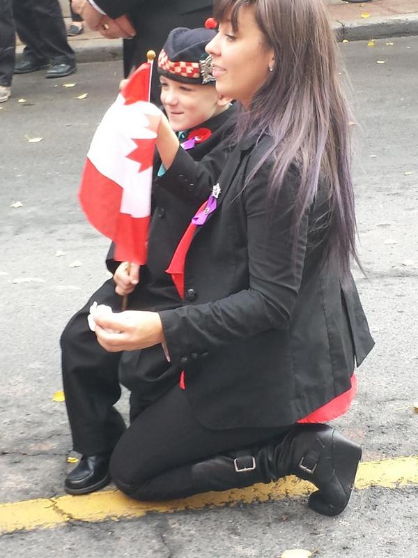 Marcus and aunt Natasha. He's very curious about the helicopters overhead.