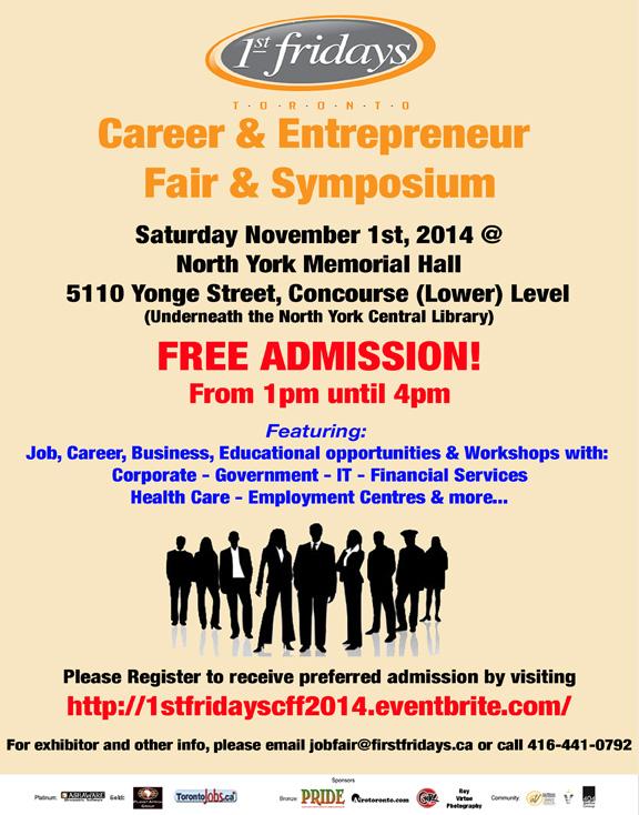 FirstFridaysTO's tweet photo. 1st Fridays #Career & #entrepreneur Fair - Sat Nov 1st . Visit http://t.co/o9W2njtdky 4 details #FirstFridaysTO http://t.co/rPsHtQBh7N