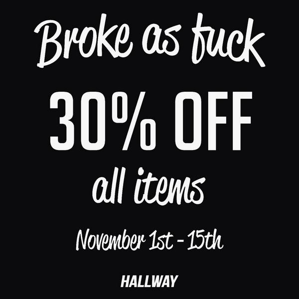 Sale season is coming, mark your calendar! #brokeasfuck