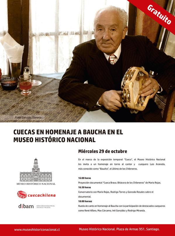 mhnchile's tweet photo. RT [PANORAMA GRATUITO]homanaje #Baucha en nuestro #Museo, documental, charla y rueda de cantos http://t.co/CJ9rw3LdqG http://t.co/g2pdmx3Axn