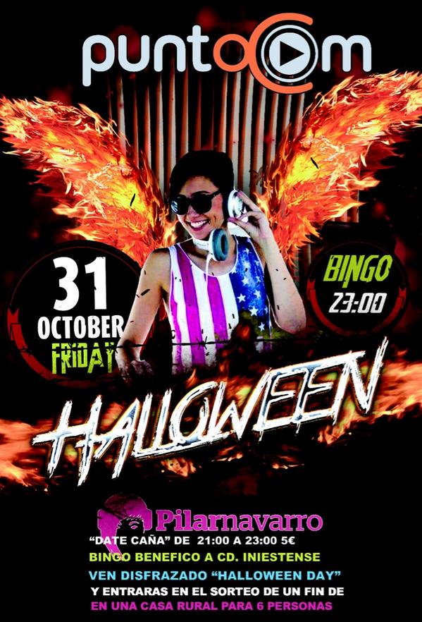 Viernes 31 Oct HALLOWEEN en cabina <a href="/pilarnavarro211/">Pilar Navarro</a> *sorteo estancia en casa rural 6pers*bingo bnéfico <a href="/CDIniestense/">CD INIESTENSE</a>