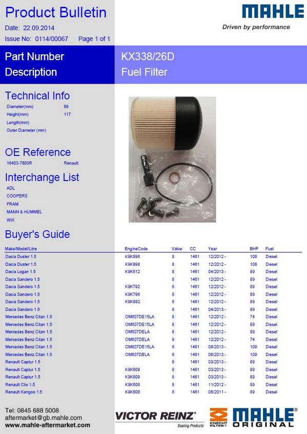 M1Motorparts's tweet photo. New from Mahle Filters #Mahle http://t.co/gHpk22Jt06