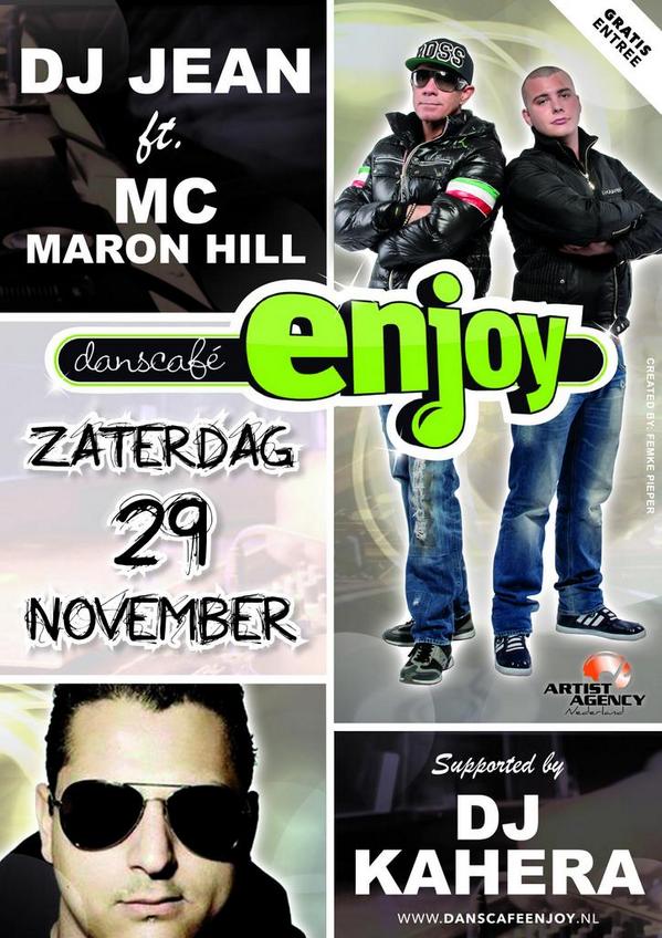 29 november live #djjean supported bij #djkahera .. #gratis #entree