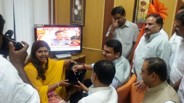 Congratulations to <a href="/Dev_Fadnavis/">Devendra Fadnavis</a> for being unanimously elected as Leader of <a href="/MahaBJP/">BJP Ind Cell MAHA</a> legislature party and 1st BJP CM