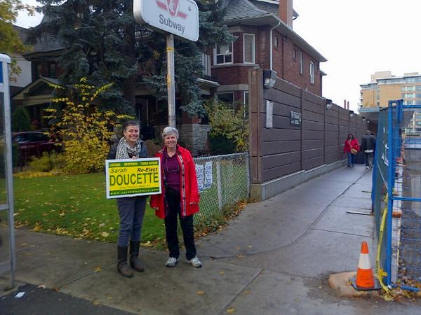 VoteDoucette's tweet photo. At the High Park subway thanking residents for all of their support http://t.co/wcowKZkaVx