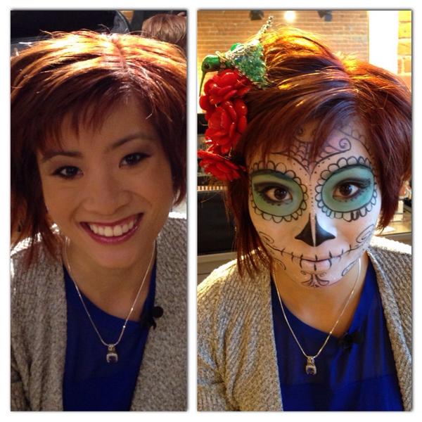 PauleenLe's tweet photo. #beforeandafter #tuesdaymorningtransformation is complete! #mintsalon #freshnewspook #Halloween http://t.co/tlUB4OmARe