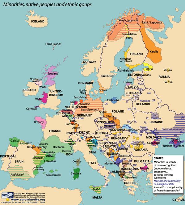 #Map: #Minorities, Ethnic Peoples and Ethnic Groups in #Europe 
one-europe.info/debates/the-ca…