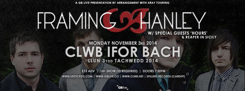ClwbIforBach's tweet photo. Tonight! @GBLiveUK presents: @FramingHanley // Hours // @reaperinsicily 

Tickets -http://t.co/cxCGxUb6fG http://t.co/m9XeSr8ucK