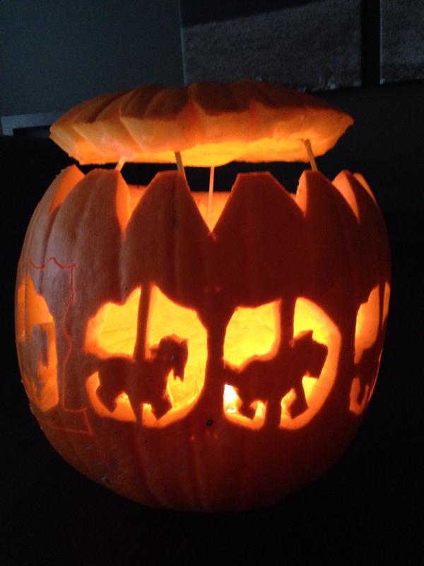 Merry-go-round pumpkin! Wrexham town centre premier inn 😃🎃 #GOSH #LiverpoolPIPumpkin <a href="/premierinn/">Premier Inn</a>