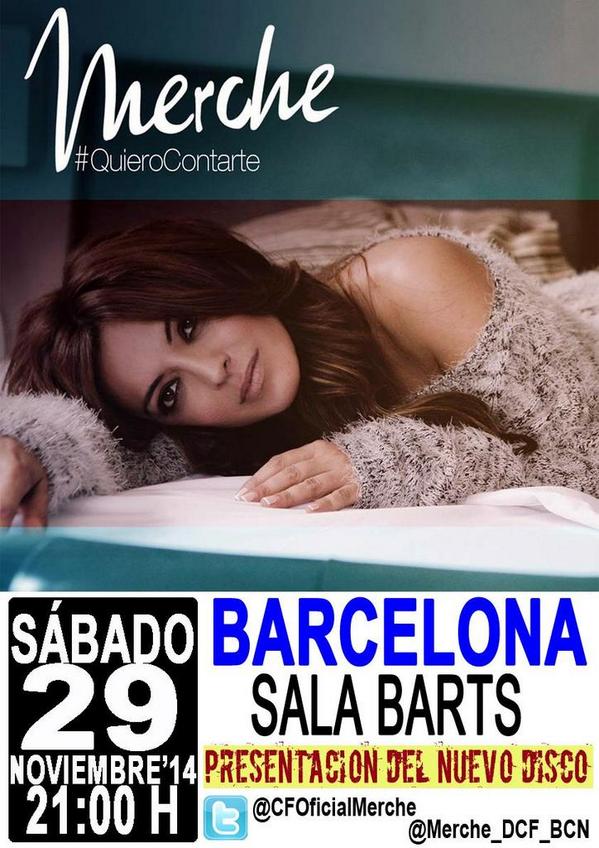 DCFMerCatalunya's tweet photo. @TemasDeOcio 29NOV @MercheOficial nos presenta en @bartsbcn su nuevo disco #QuieroContarte
http://t.co/z7KB3pFwah http://t.co/pnNxhGw7JE