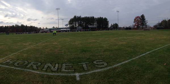 Jpell915's tweet photo. Great crowd here ... Tough to see in this photo maybe, but two deep on far sideline at least #mesports #fieldhockey http://t.co/tRRW79bozk