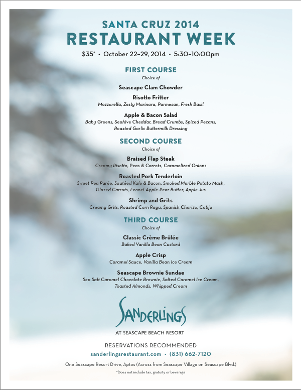 santacruzdining's tweet photo. #SCRW14 Restaurant Showcase: @Sanderlings1 
More Information - http://t.co/J8TZfPXypQ http://t.co/Mdc7ta4HYO