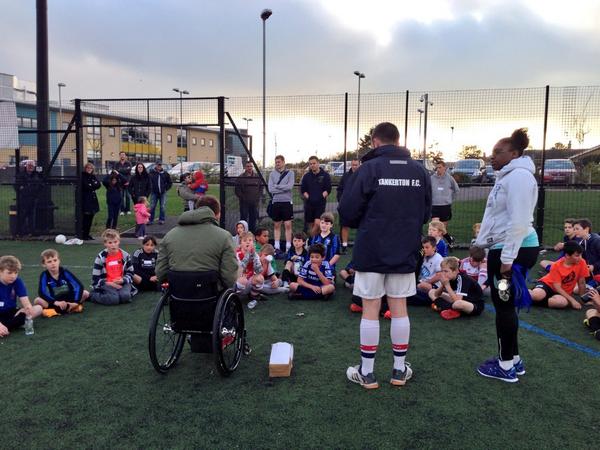 FCTankerton's tweet photo. Our football funday in collaboration with @Chaucer_Ins and special guest @AndyBarrow2012 was a MASSIVE success! http://t.co/EfMUN86JMk