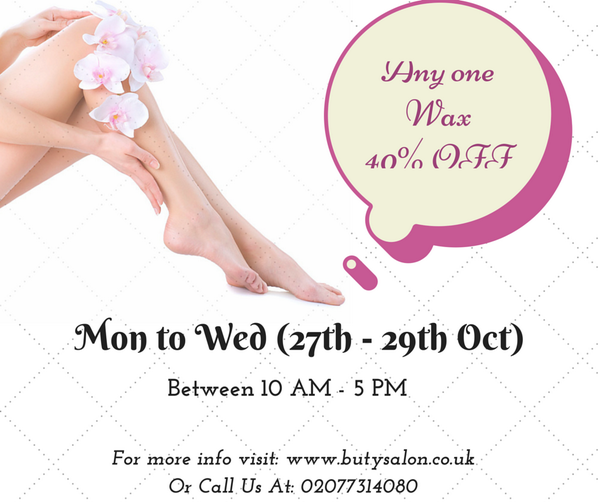 butysalon's tweet photo. 40% OFF on Any Kind of Wax...Hurry! Limited Bookings Available..... http://t.co/JgDYETMnVa