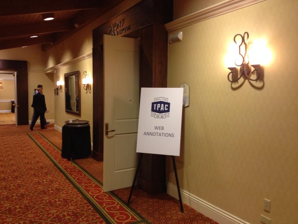JakeHartnell's tweet image. At #TPAC working on #webannotations!