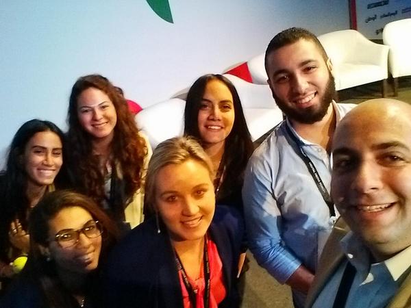 moustafamegahed's tweet photo. #selfie with @nettyml &amp; the innovators on #dmfcairo stage http://t.co/XmuWtr4Hat