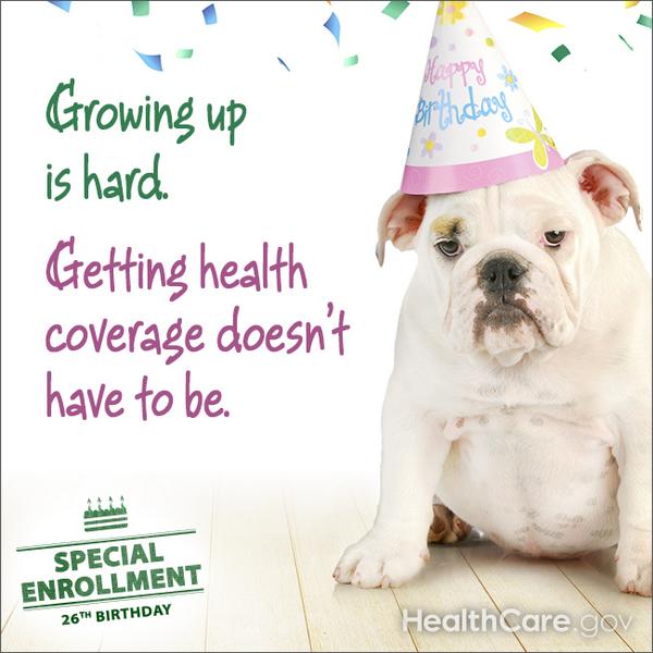 womenshealth's tweet photo. Turning 26 means you have new options for health coverage: http://t.co/4iBGdYSiQr. #GetCovered #BornIn88 http://t.co/CsfpXYcGDJ