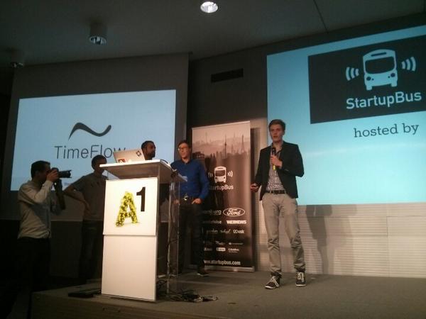 StartupBusGER's tweet image. .@timeflowapp announced to release #alphaversion tonight! #awesomeness @TheStartupBus