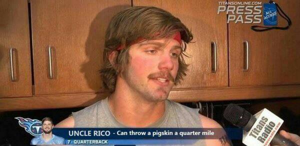 5chappy's tweet photo. A little motivation for the upcoming #Movember thanks to @TennesseeTitans quarterback @mettshow #UncleRico http://t.co/42qbF40NjN